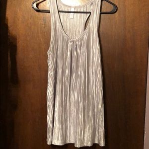 Xhilaration Crinkle Silver Racerback Tank Top